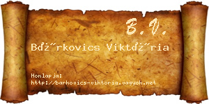 Bárkovics Viktória névjegykártya
