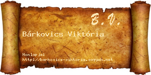 Bárkovics Viktória névjegykártya